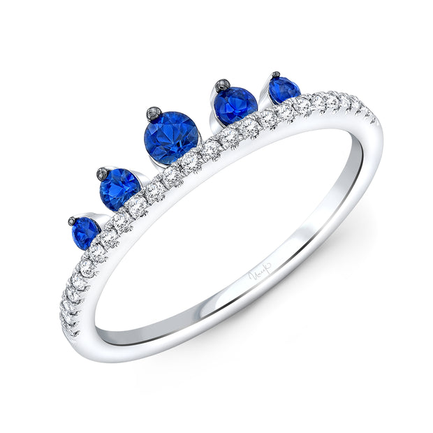 Uneek Precious Collection Round Blue Sapphire Fashion Ring