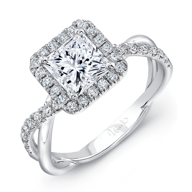 Uneek Infinity Collection Halo Princess Cut Engagement Ring