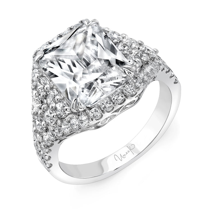 Uneek Radiance Collection Double-Halo Oval Shaped Engagement Ring