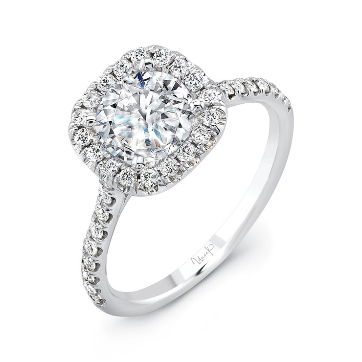 Uneek Bofb Collection Halo Round Engagement Ring