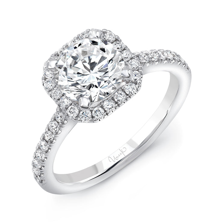 Uneek Bofb Collection Halo Round Engagement Ring