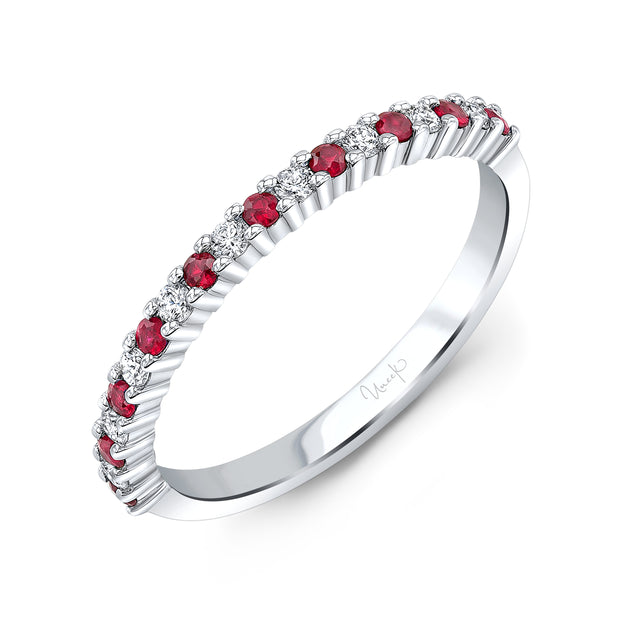 Uneek Precious Collection Straight Round Ruby Fashion Ring