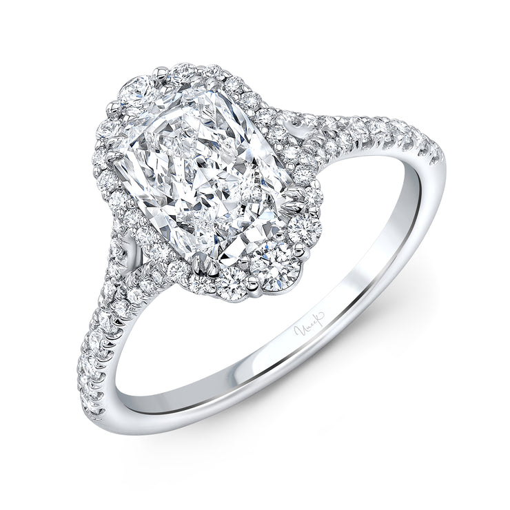 Uneek Signature Collection Split Cushion Cut Diamond Engagement Ring