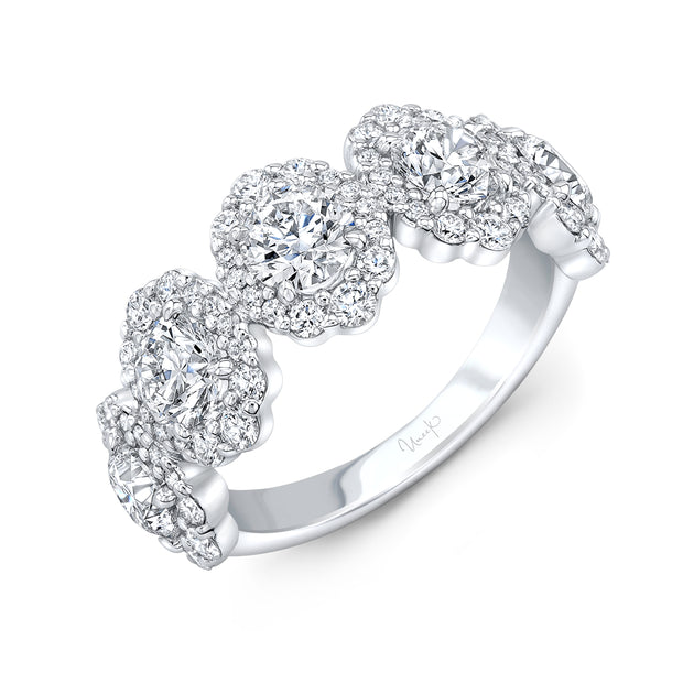 Uneek Petals Collection 5-Stone-Halo Fashion Ring