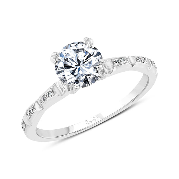 Uneek Us Collection Straight Round Engagement Ring