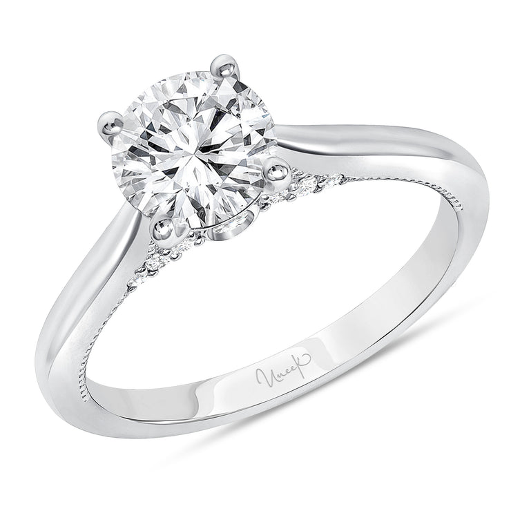 Uneek Us Collection Solitaire Round Engagement Ring