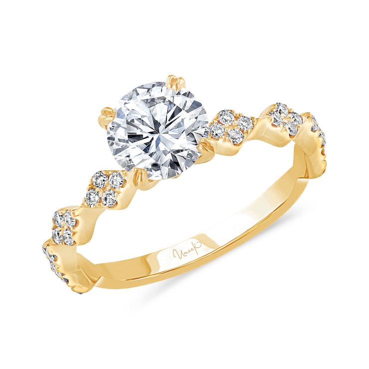 Uneek Us Collection Straight Round Engagement Ring