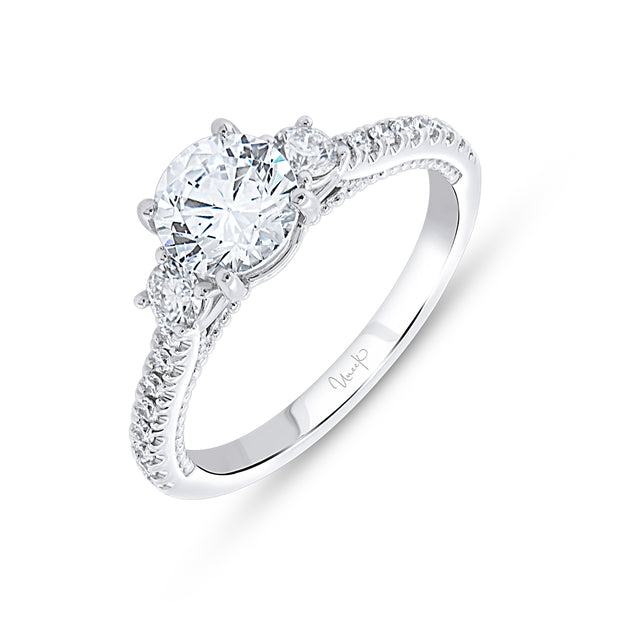 Uneek Us Collection Three-Stone Round Engagement Ring