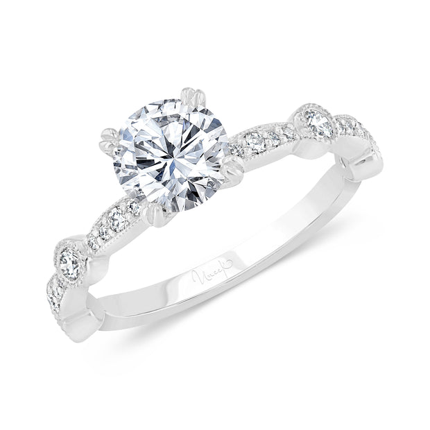 Uneek Us Collection Straight Round Engagement Ring