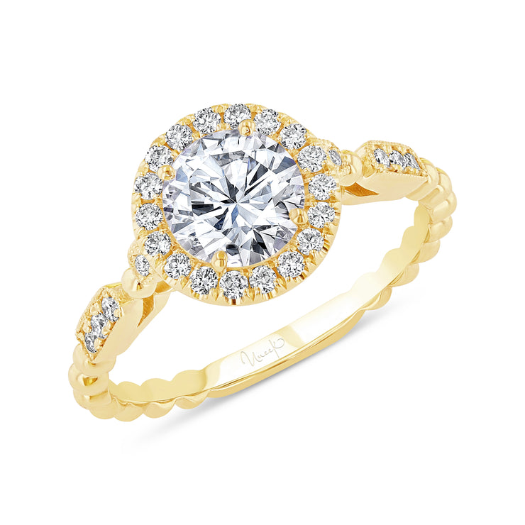 Uneek Us Collection Halo Round Engagement Ring