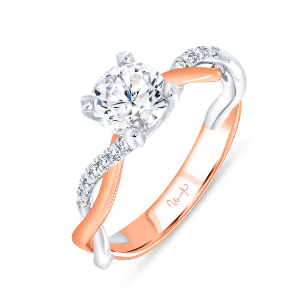 Uneek Us Collection Twist Engagement Ring