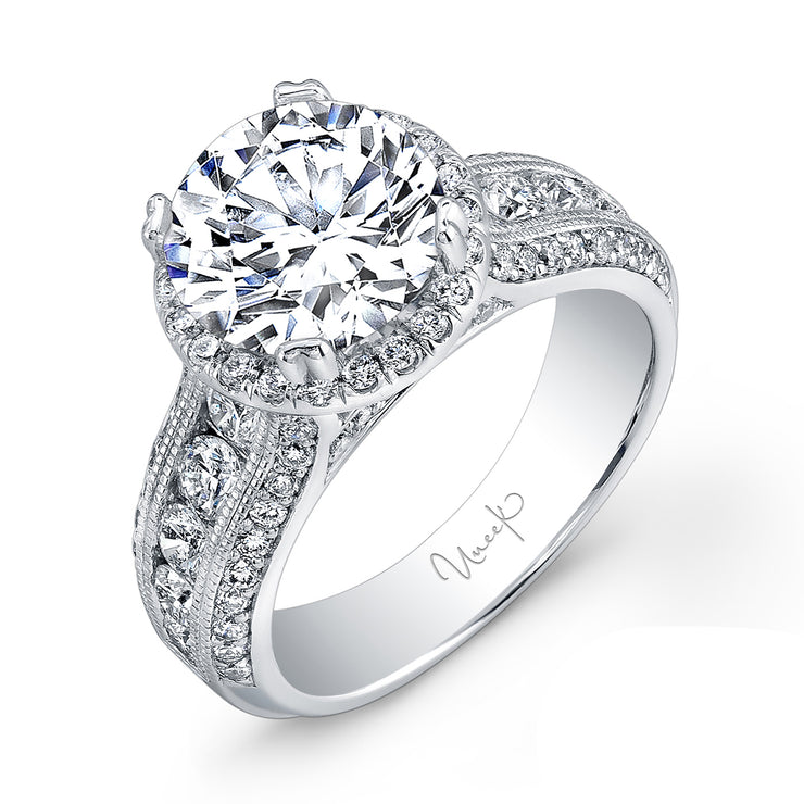 Uneek Unity Collection Halo Round Diamond Engagement Ring