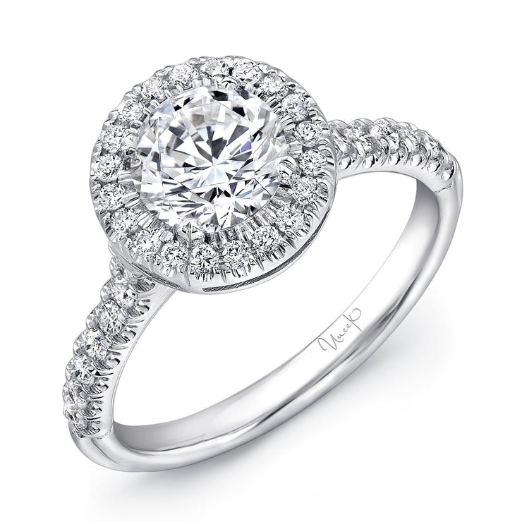 Uneek Unity Collection Halo Round Engagement Ring