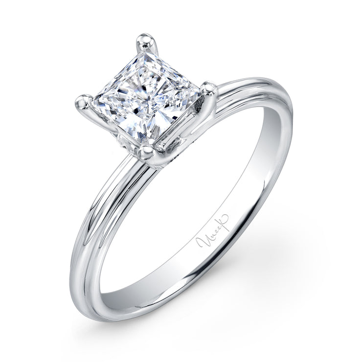 Uneek Unity Collection Solitaire Princess Cut Engagement Ring