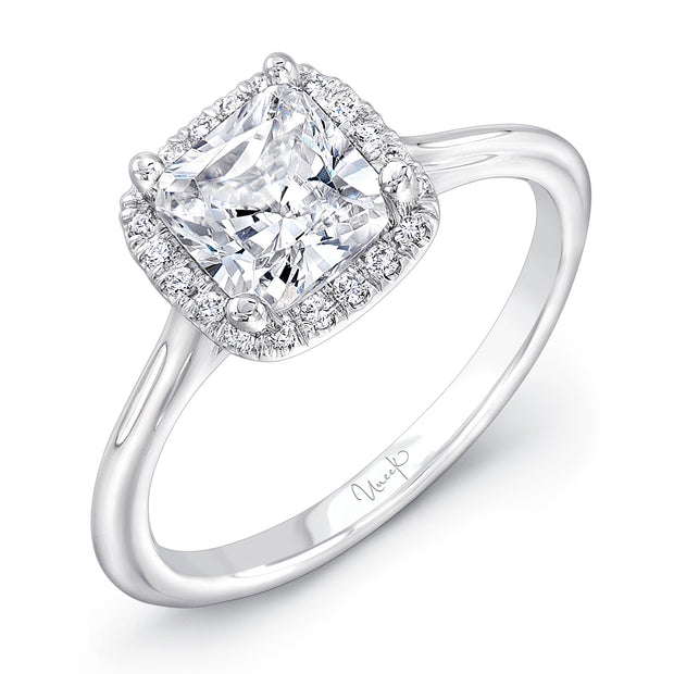 Uneek Unity Collection Halo Cushion Cut Engagement Ring