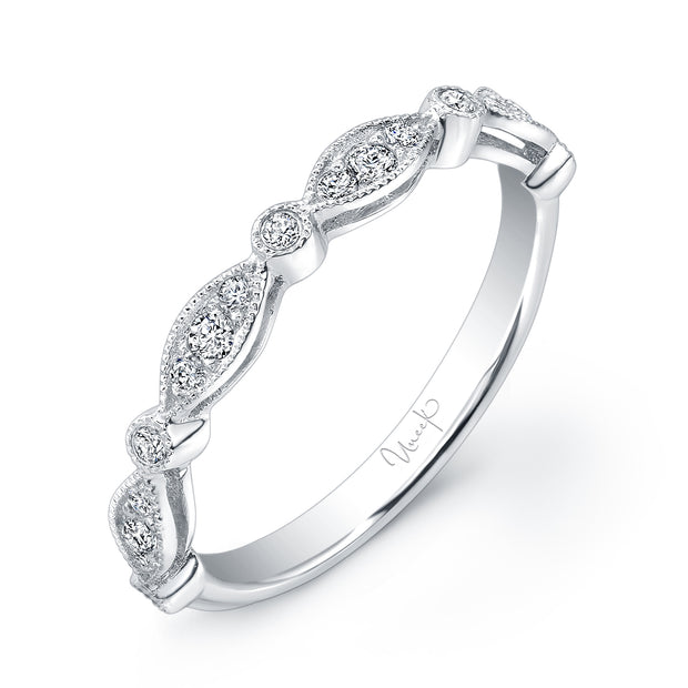 Uneek Art Nouveau-Inspired Diamond Wedding Band