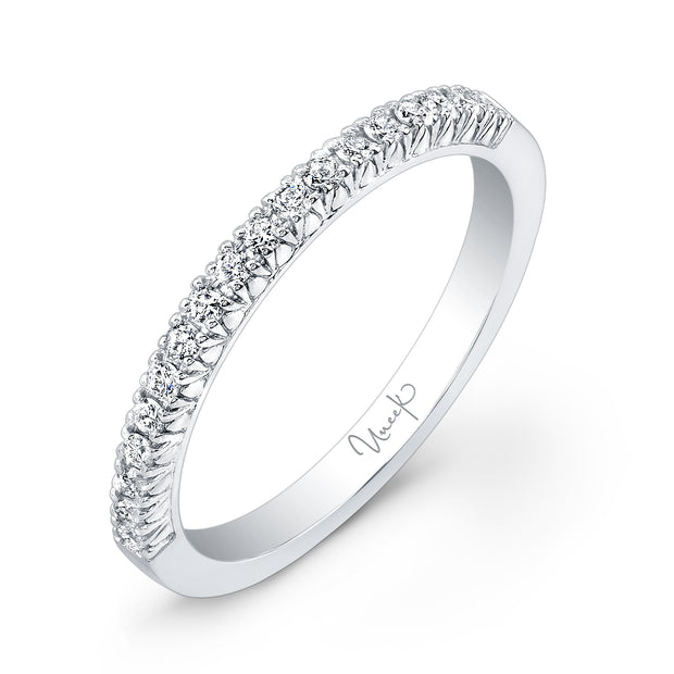 Uneek 18-Diamond French Pave Wedding Band