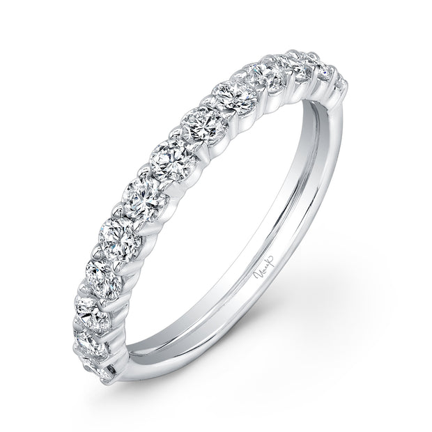 Uneek 13-Diamond Shared-Prong Wedding Band with Scalloped Edges