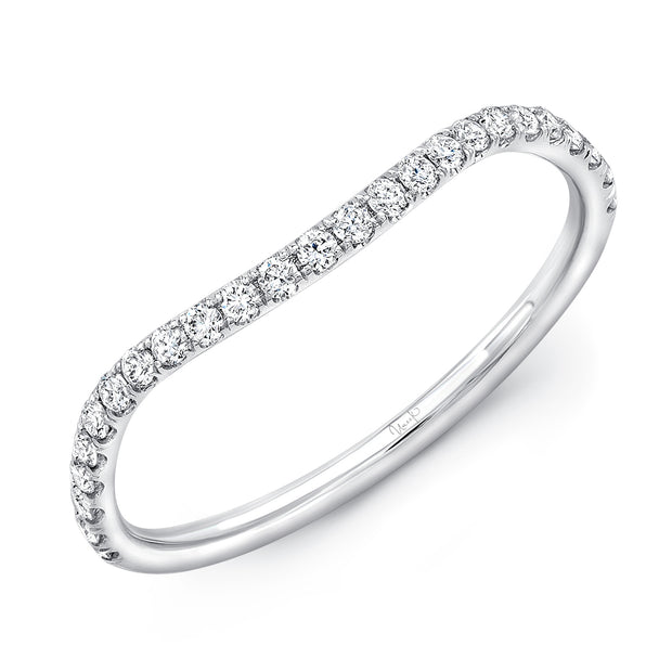 Uneek Silhouette Contoured Pave Diamond Wedding Band