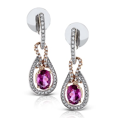 Color Earring in 18k Gold with Diamonds