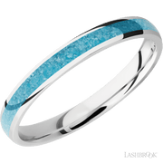 Cobalt Chrome with Polish Finish and Turquoise Inlay