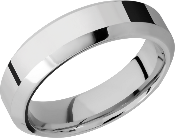 Cobalt chrome 6mm Domed Band with Rounded Edges, Milgrain, and 1mm 14KR