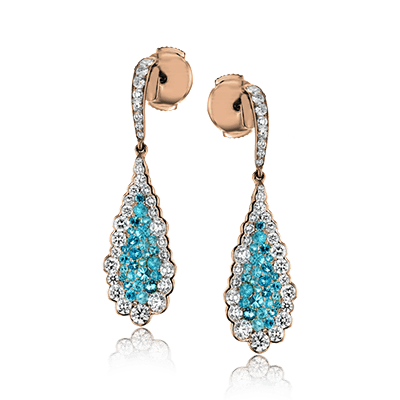 Color Earring in 18k Gold with Diamonds