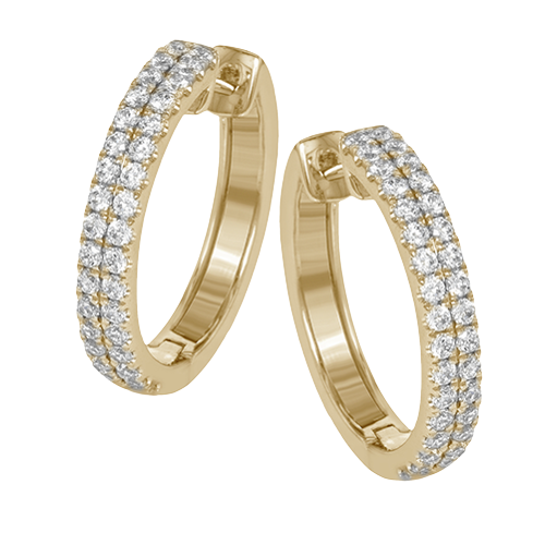 Hoop Earring in 18k Gold with Diamonds