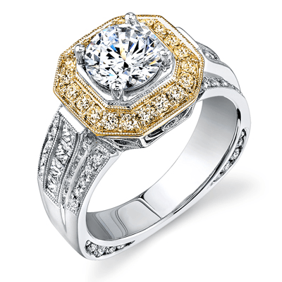 Engagement Ring in 18k Gold with Diamonds