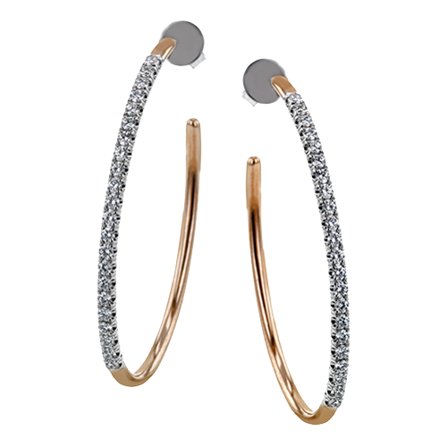 Hoop Earring in 18k Gold with Diamonds