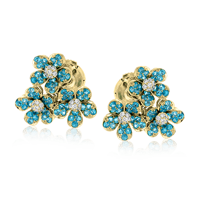 Color Earring in 18k Gold with Diamonds