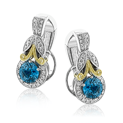 Color Earring in 18k Gold with Diamonds