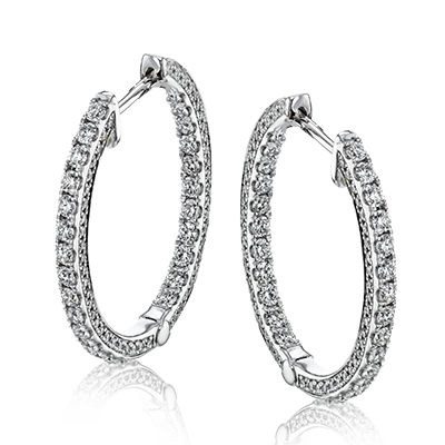 Hoop Earring in 18k Gold with Diamonds