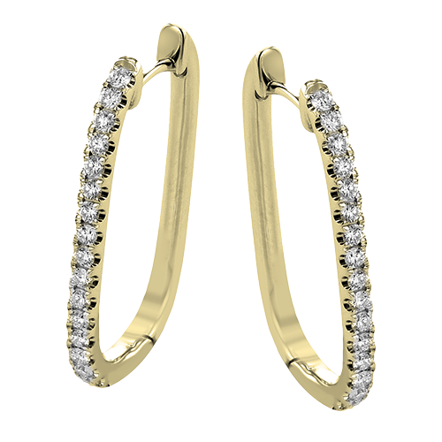 Hoop Earring in 18k Gold with Diamonds