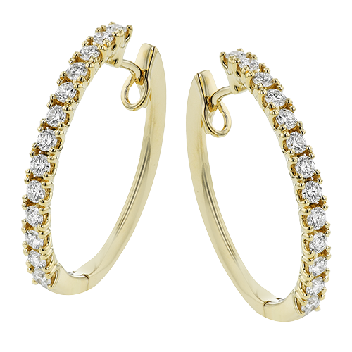 Hoop Earring in 18k Gold with Diamonds