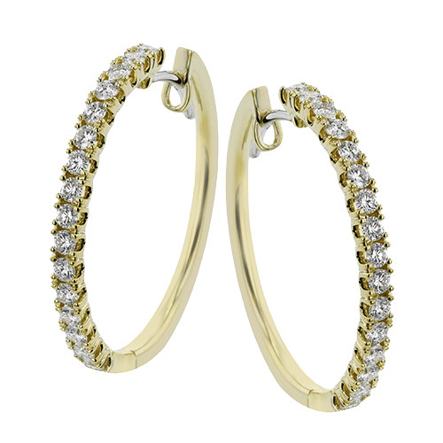 Hoop Earring in 18k Gold with Diamonds