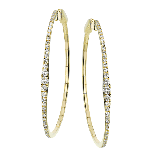 Hoop Earring in 18k Gold with Diamonds