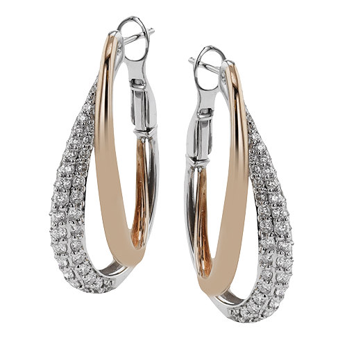 Hoop Earring in 18k Gold with Diamonds