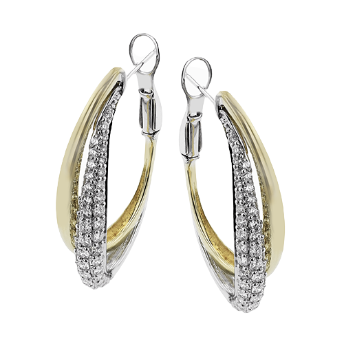 Hoop Earring in 18k Gold with Diamonds