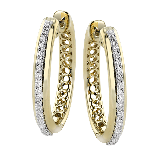 Hoop Earring in 18k Gold with Diamonds