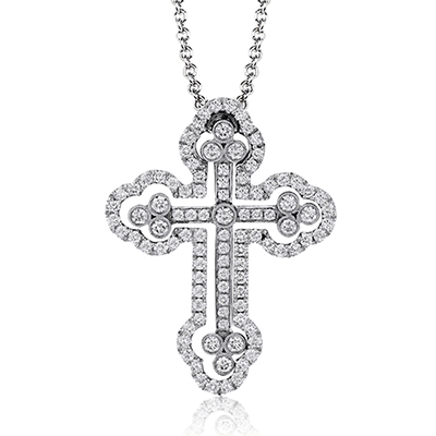 Cross Pendant in 18k Gold with Diamonds