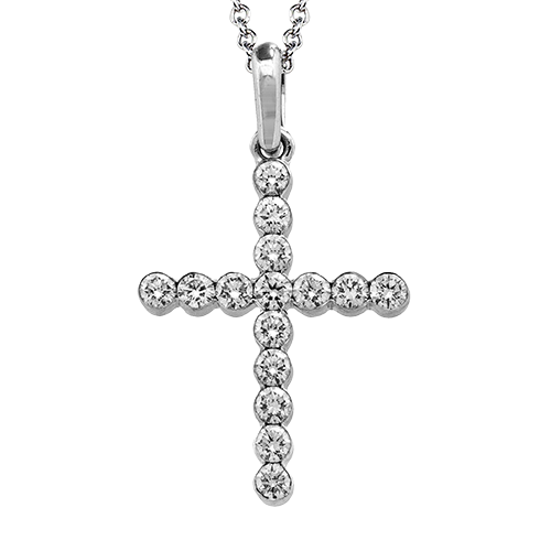 Cross Pendant in 18k Gold with Diamonds