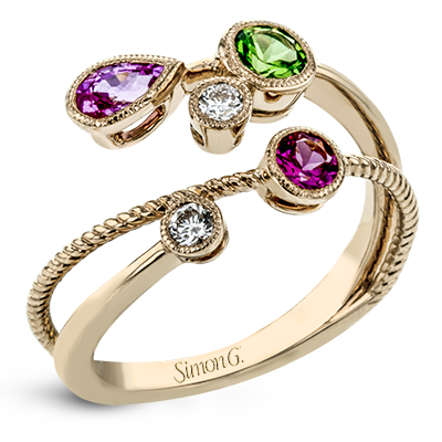 Color Ring in 18k Gold with Diamonds