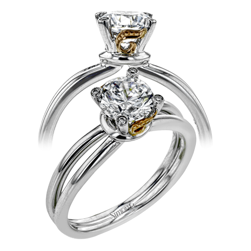 Engagement Ring in 18k Gold with Diamonds