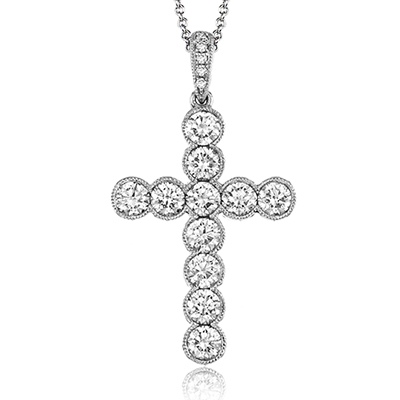 Cross Pendant in 18k Gold with Diamonds