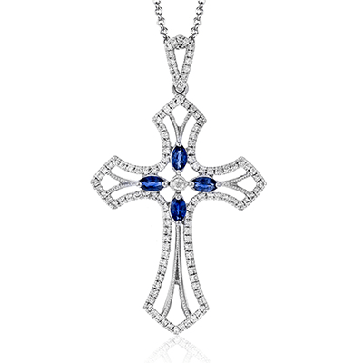 Cross Pendant in 18k Gold with Diamonds