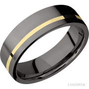 Tantalum Noir with Bead , Bead Finish and 14K Yellow Gold Inlay