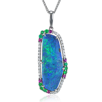 Color Pendant in 18k Gold with Diamonds