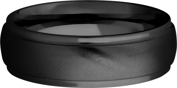 Zirconium 7mm domed band with grooved edges